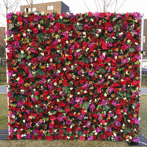 UM-W10 Red Rose Flower Tropical Flower Wall Decorative Wedding Flowers Wall Artificial Flower For Wall Decoration