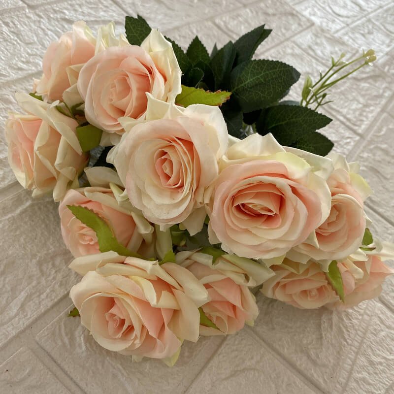 12-Head Teal Artificial Rose Stem 6 12 Head Teal Artificial Rose Stem 5