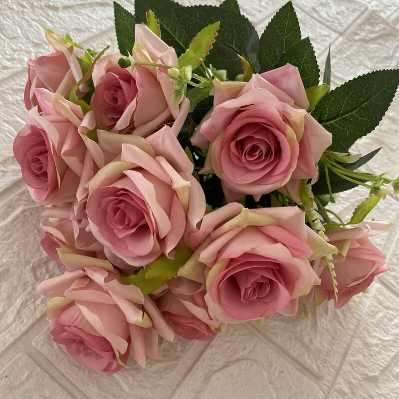 12-Head Teal Artificial Rose Stem 5 12 Head Teal Artificial Rose Stem 7