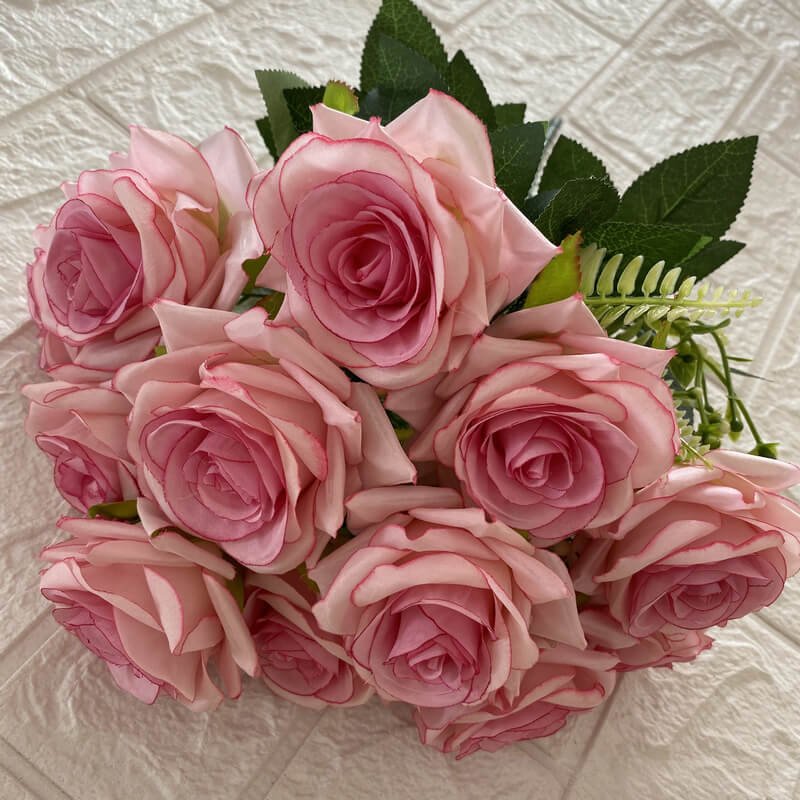 12-Head Teal Artificial Rose Stem 4 12 Head Teal Artificial Rose Stem 8