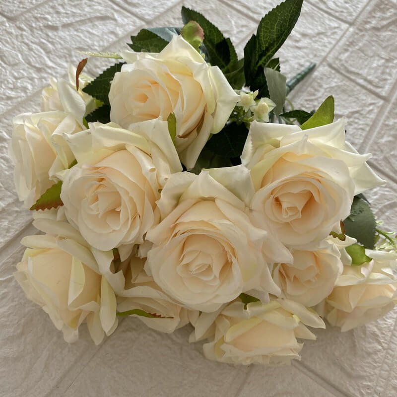 12-Head Teal Artificial Rose Stem 3 12 Head Teal Artificial Rose Stem 9