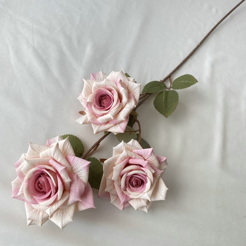 3-Head Coated Artificial Rose with Printed Petals 12 3 Head Coated Artificial Rose with Printed Petals 10