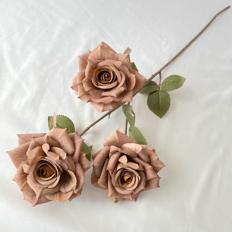 3-Head Coated Artificial Rose with Printed Petals 10 3 Head Coated Artificial Rose with Printed Petals 12