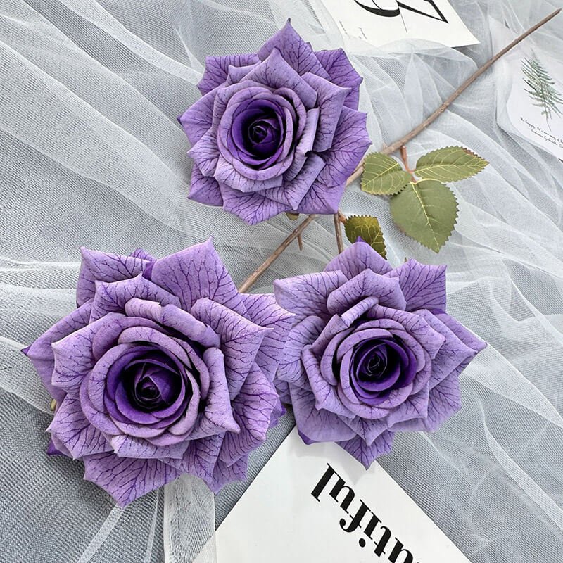 3-Head Coated Artificial Rose with Printed Petals 7 3 Head Coated Artificial Rose with Printed Petals 15