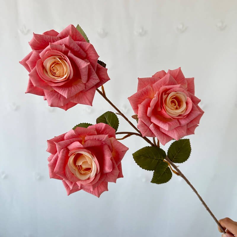 3-Head Coated Artificial Rose with Printed Petals 5 3 Head Coated Artificial Rose with Printed Petals 17