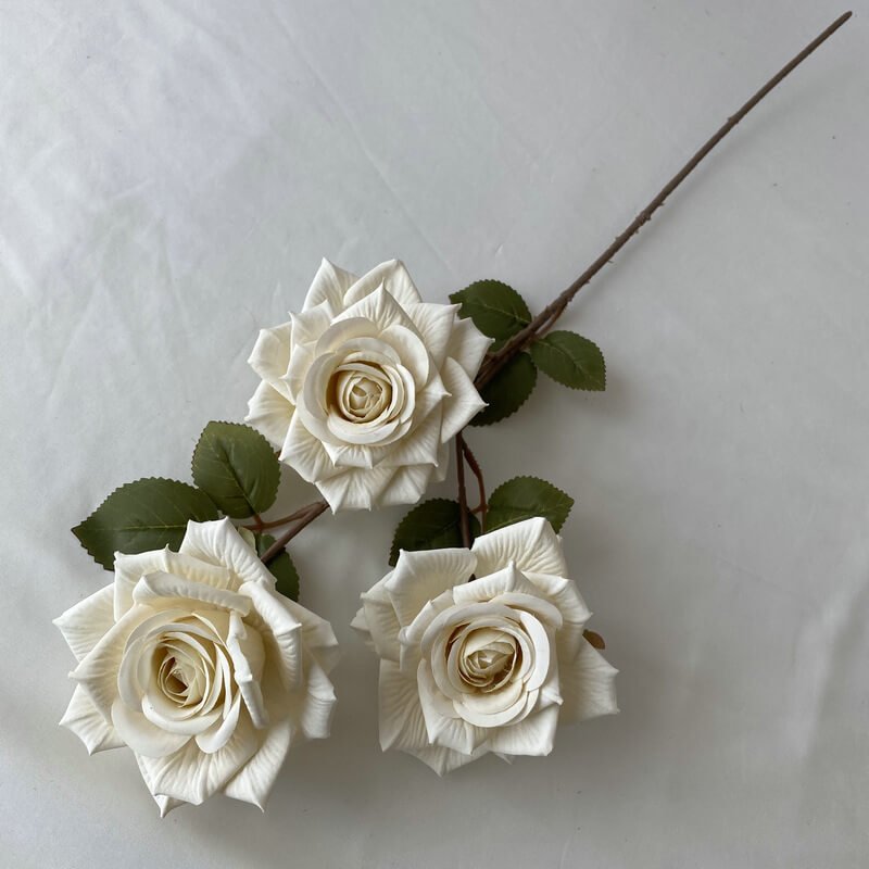 3-Head Coated Artificial Rose with Printed Petals 3 3 Head Coated Artificial Rose with Printed Petals 4