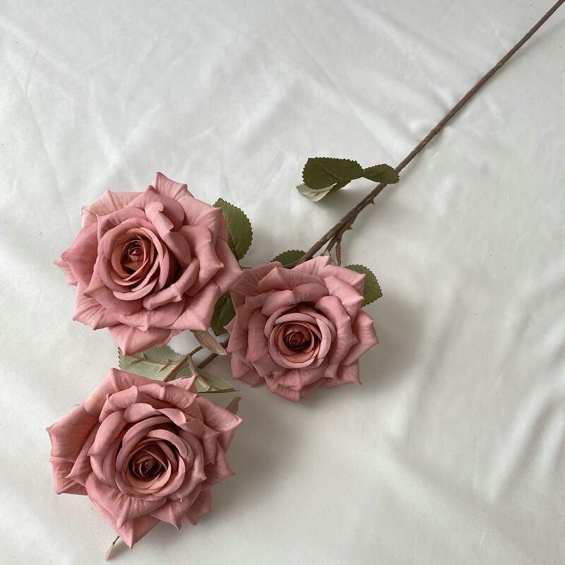 3-Head Coated Artificial Rose with Printed Petals 17 3 Head Coated Artificial Rose with Printed Petals 5
