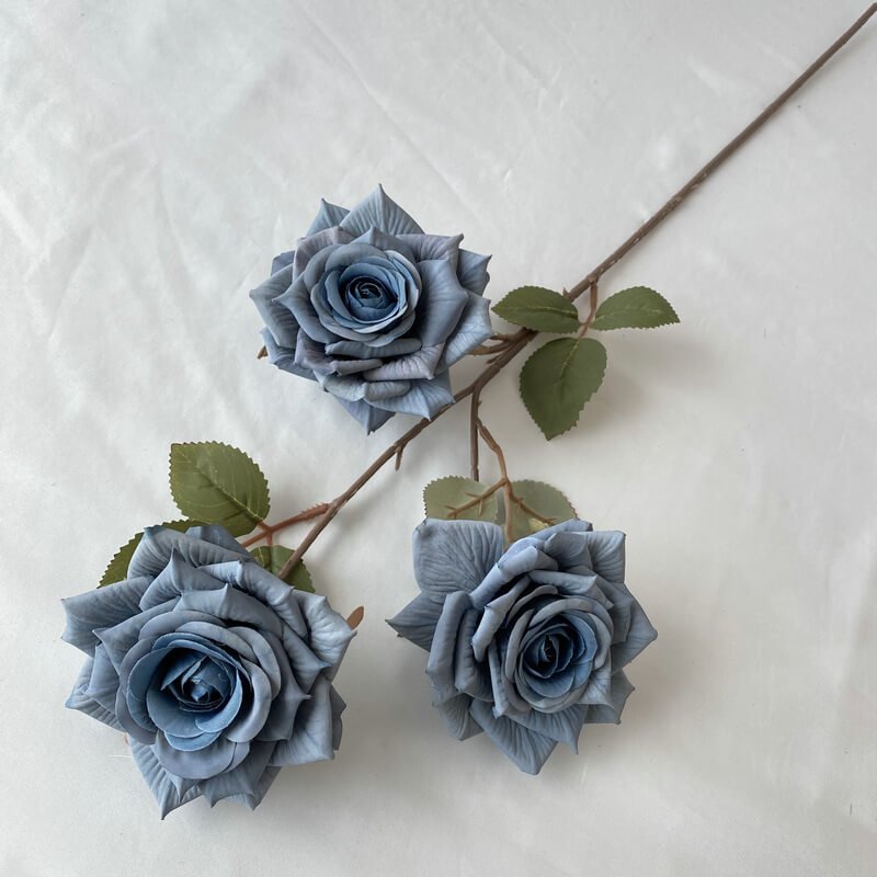 3-Head Coated Artificial Rose with Printed Petals 15 3 Head Coated Artificial Rose with Printed Petals 7