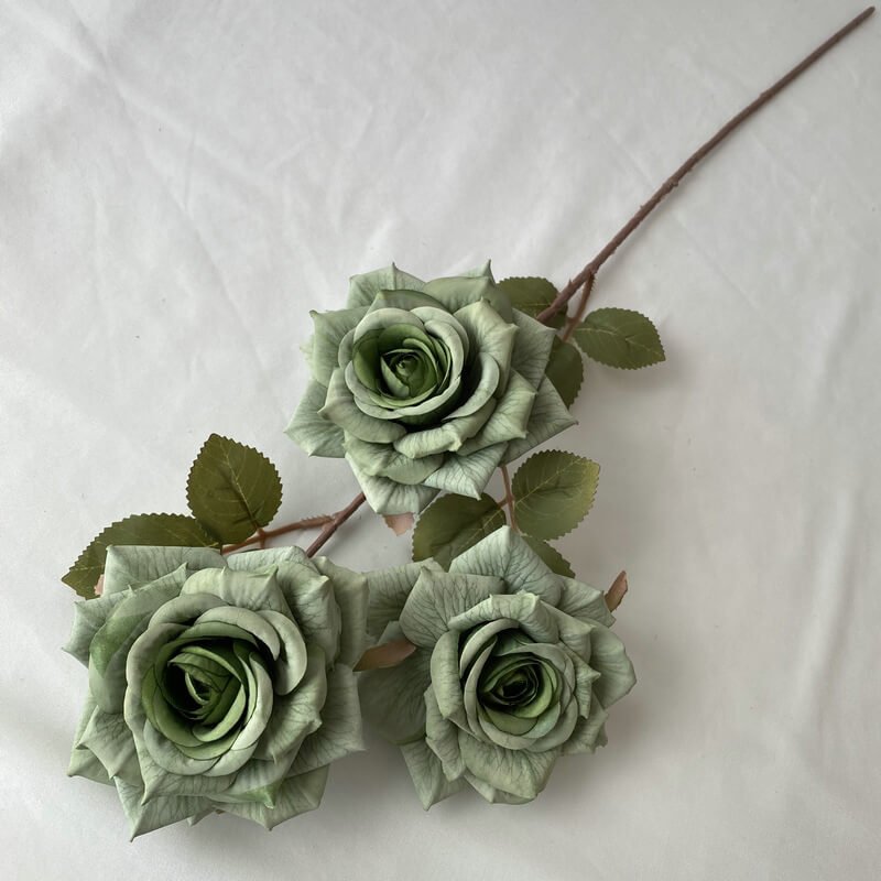 3-Head Coated Artificial Rose with Printed Petals 14 3 Head Coated Artificial Rose with Printed Petals 8