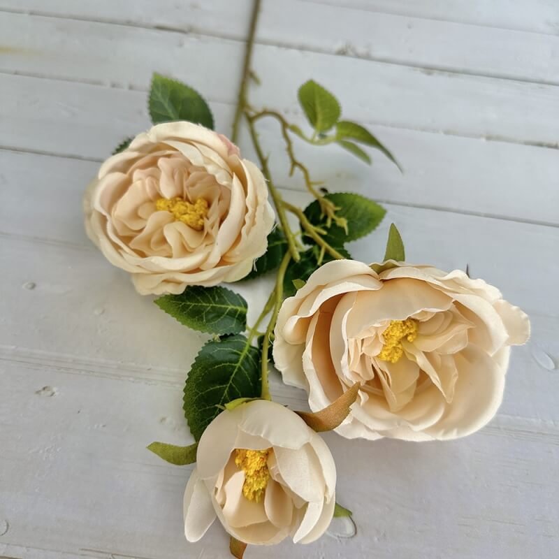 3 Head Real Looking Orange Artificial Roses 8 3 Head Real Looking Orange Artificial Roses 13