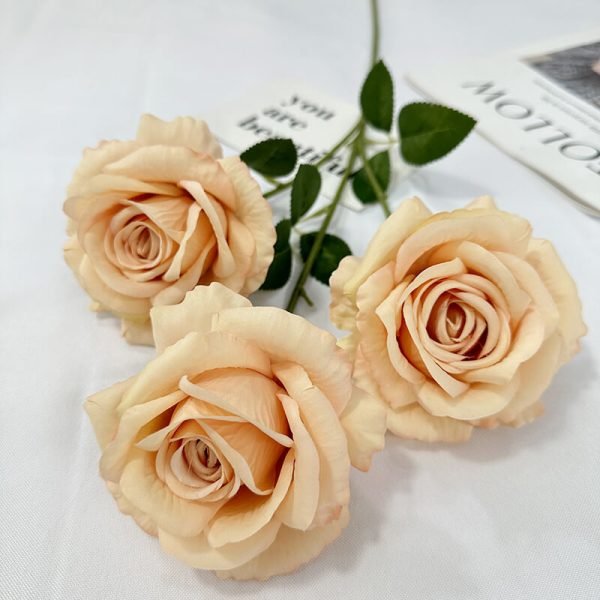 3-Head Ruffled Edge Artificial Rose