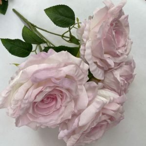 light pink 5-Head Silk Rose Artificial Flower