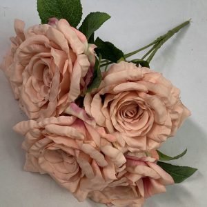 flesh pink 5-Head Silk Rose Artificial Flower