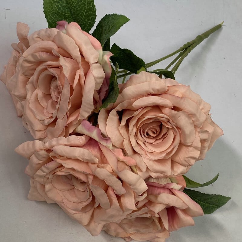 5-Head Silk Artificial White Roses in Bulk 11 flesh pink 5-Head Silk Rose Artificial Flower