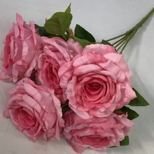 Rose red gradient 5-Head Silk Rose Artificial Flower