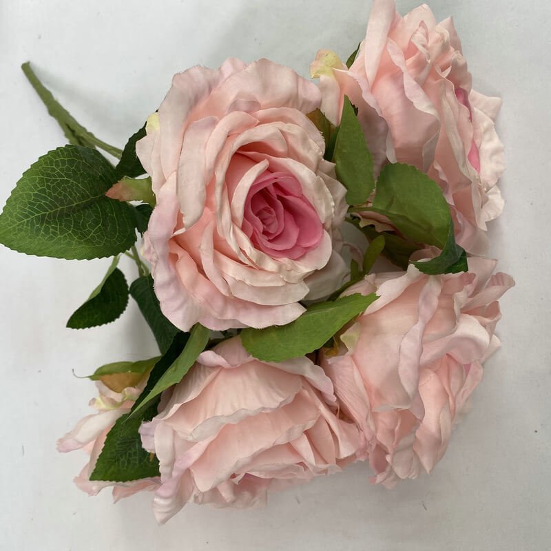 5-Head Silk Artificial White Roses in Bulk 5 Center rose red 5-Head Silk Rose Artificial Flower