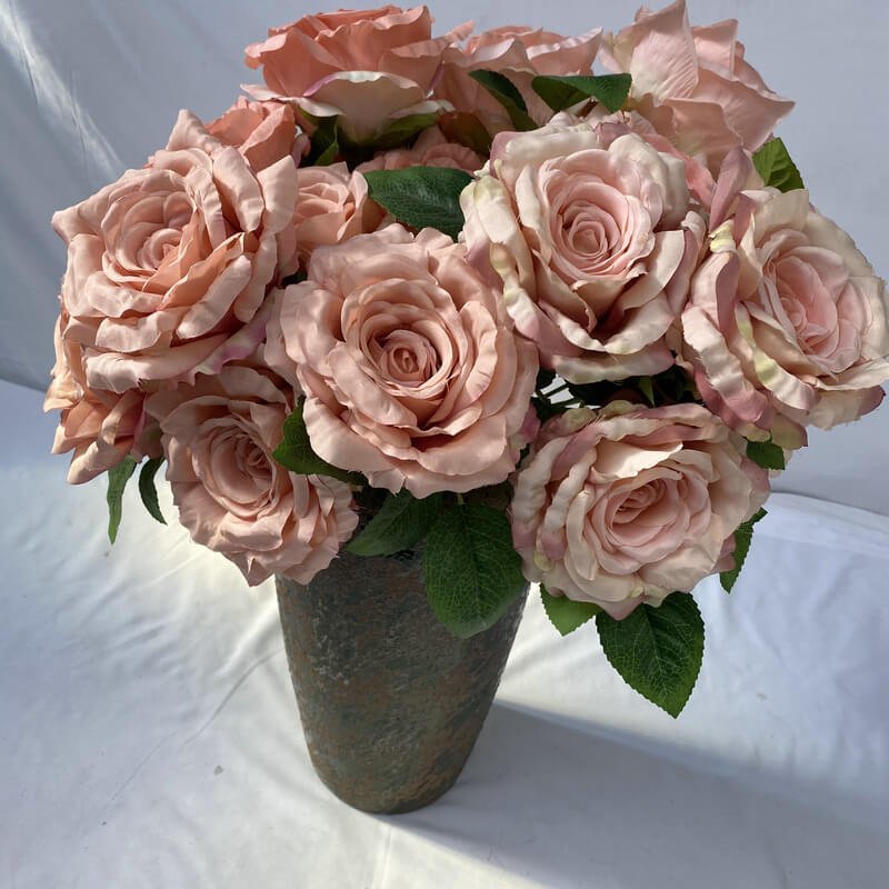 5-Head Silk Artificial White Roses in Bulk 19 5-Head Silk Rose Artificial Flower bouquet