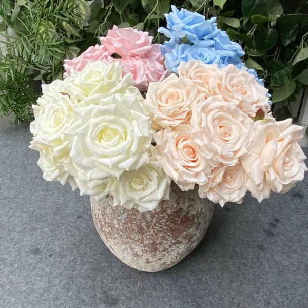 9-Head Artificial Rose Bouquet for home