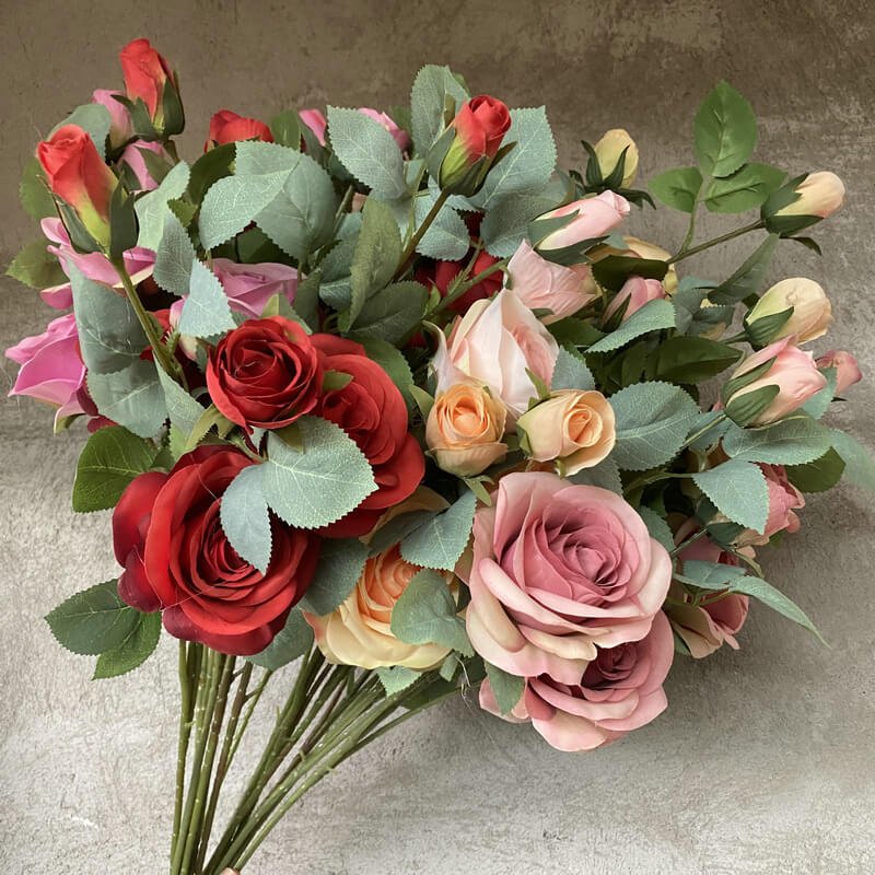 Bulk 4-Head Artificial Red Roses 2 Bulk 4 Head Artificial Red Roses 2