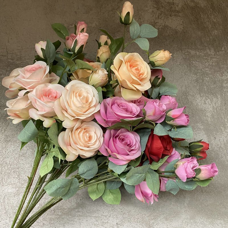 Bulk 4-Head Artificial Red Roses 12 Bulk 4 Head Artificial Red Roses 5