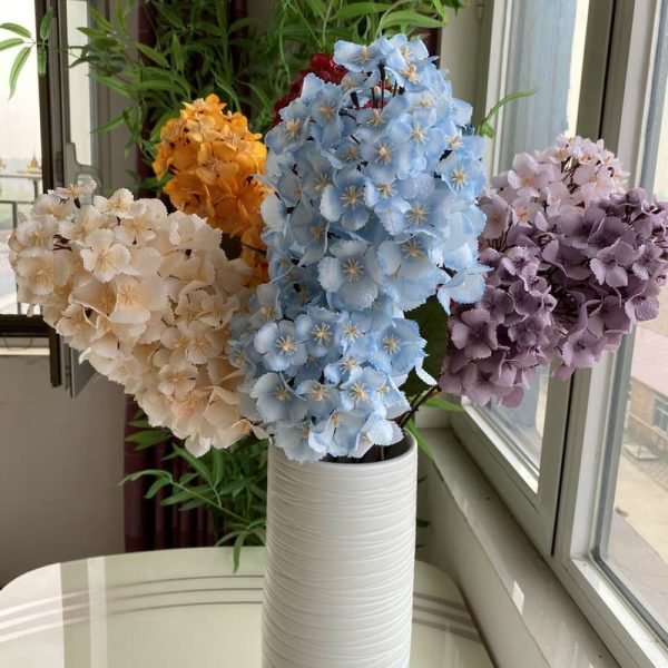 2-Head Artificial Hydrangea Flower For Wedding Decoration