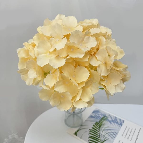 5-Head Artificial Hydrangea Stem for DIY Floral Arrangements