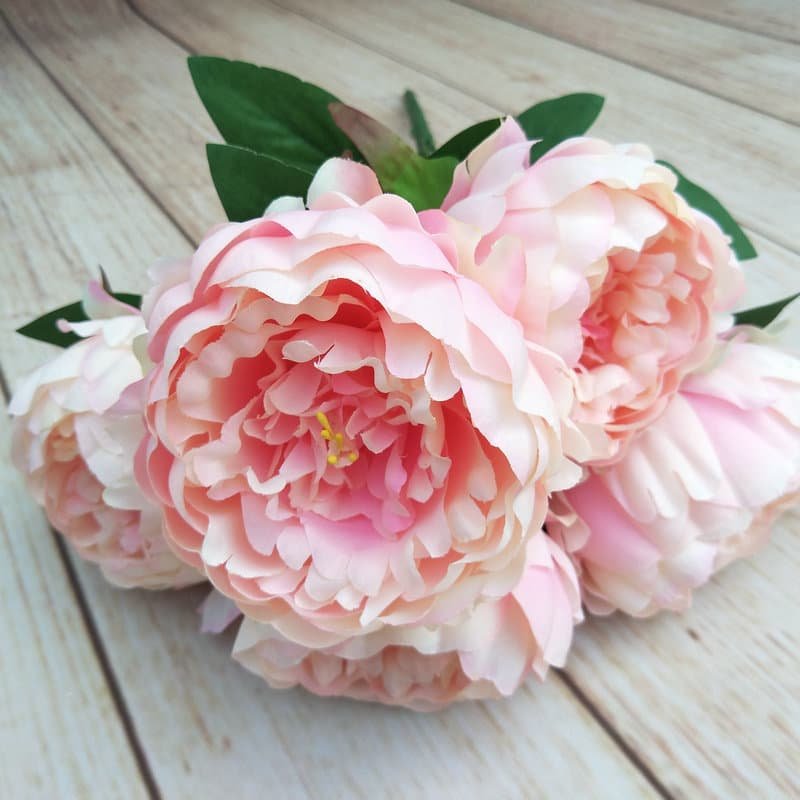 5-Head Artificial Peony Flower Bouquet for Wedding Decoration 6 5 Head Artificial Peony Flower Bouquet for Wedding Decoration 10