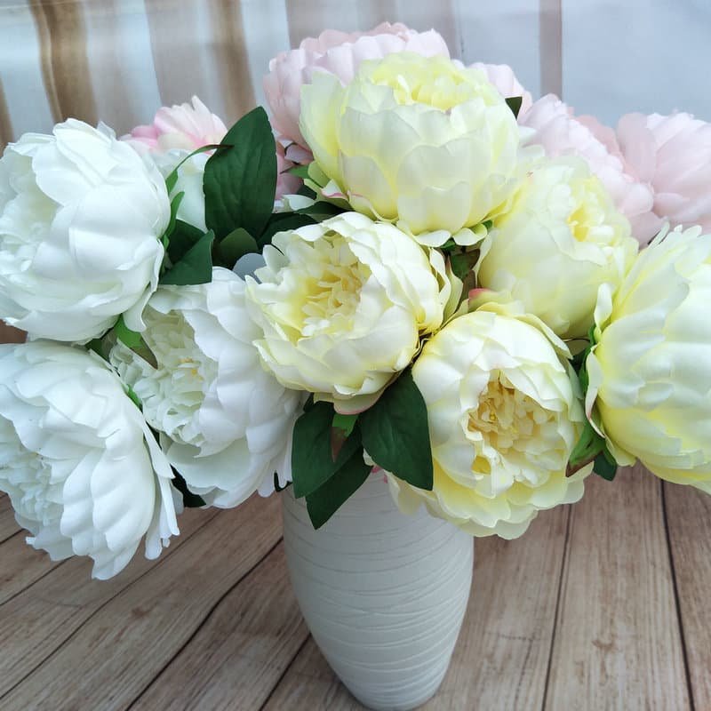 5-Head Artificial Peony Flower Bouquet for Wedding Decoration 4 5 Head Artificial Peony Flower Bouquet for Wedding Decoration 4