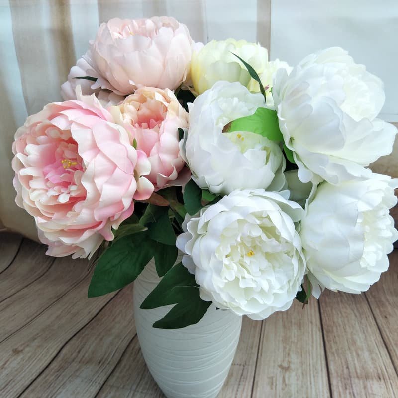 5-Head Artificial Peony Flower Bouquet for Wedding Decoration 3 5 Head Artificial Peony Flower Bouquet for Wedding Decoration 5