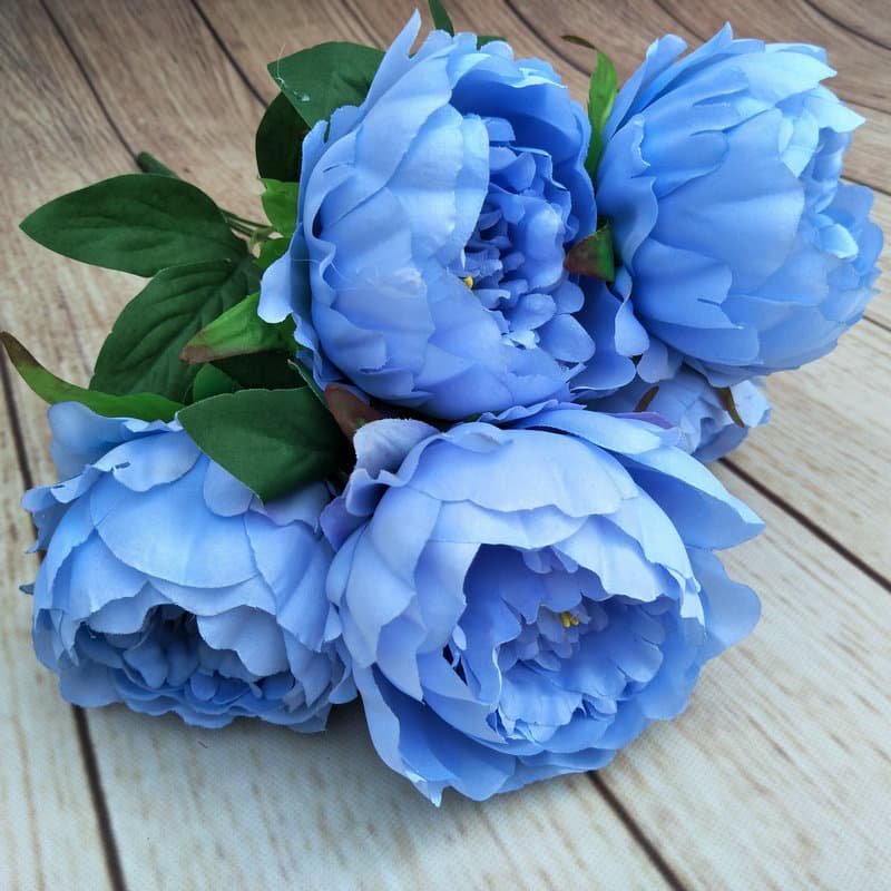 5-Head Artificial Peony Flower Bouquet for Wedding Decoration 9 5 Head Artificial Peony Flower Bouquet for Wedding Decoration 7