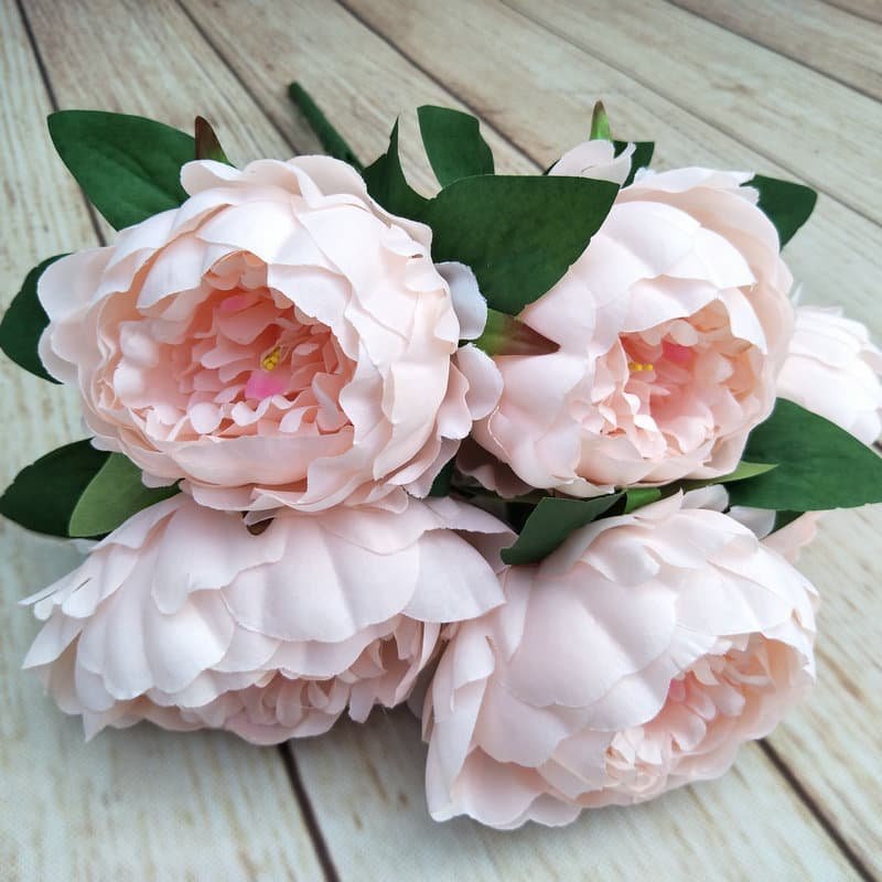 5-Head Artificial Peony Flower Bouquet for Wedding Decoration 7 5 Head Artificial Peony Flower Bouquet for Wedding Decoration 9