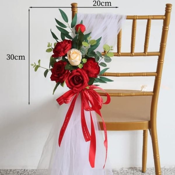 Aisle Chair Decorations Artificial Flowers For Wedding