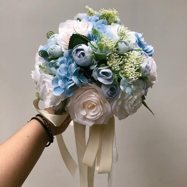 Artificial Blue Flowers Bouquet Bridal