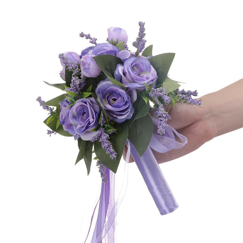 Artificial Bridesmaid Bouquet with Silk Roses for Wedding 3 Artificial Bridesmaid Bouquet with Silk Roses for Wedding 5