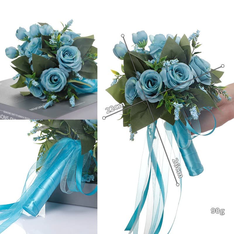 Artificial Bridesmaid Bouquet with Silk Roses for Wedding 7 Artificial Bridesmaid Bouquet with Silk Roses for Wedding 9