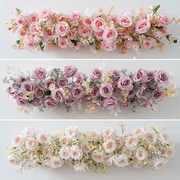 Artificial Floral Row with Pastel Colors for Events