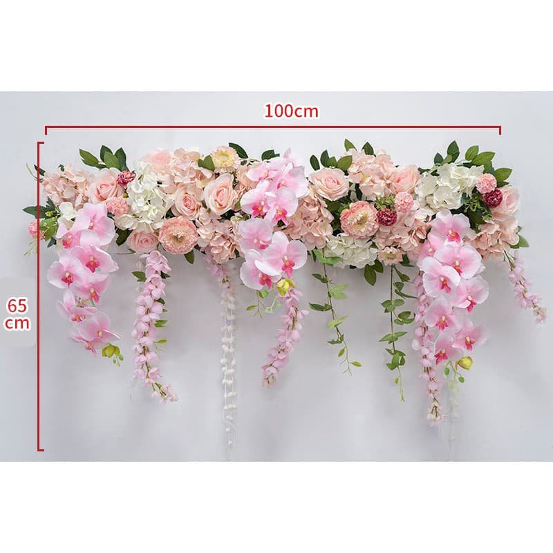Artificial Floral Row with Pastel Colors Rose for Events 4 Artificial Floral Row with Pastel Colors for Events 10 1