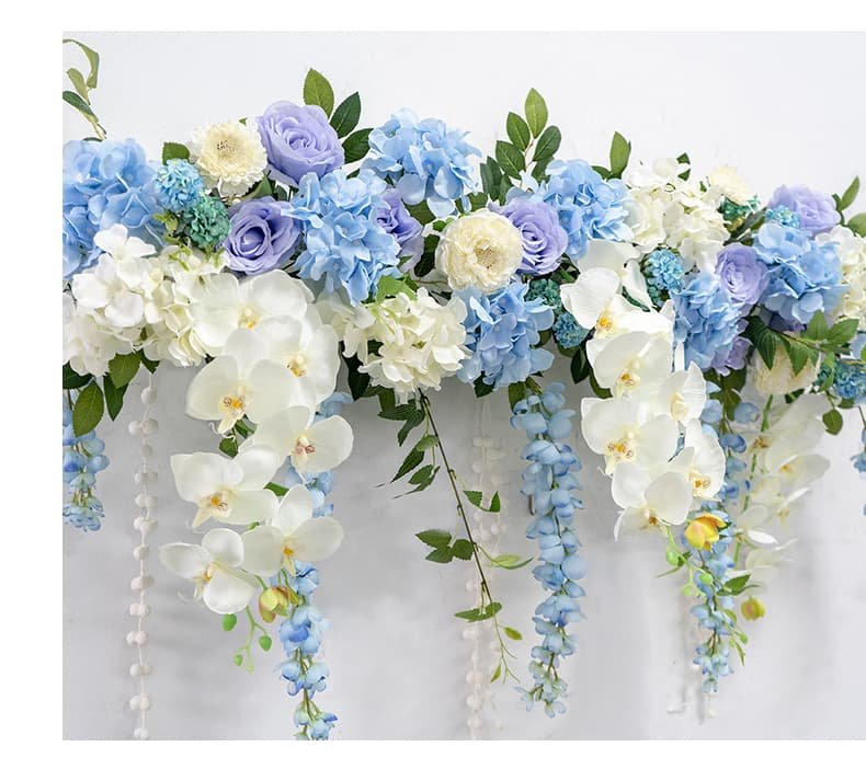 Artificial Floral Row with Pastel Colors Rose for Events 14 Artificial Floral Row with Pastel Colors for Events 12