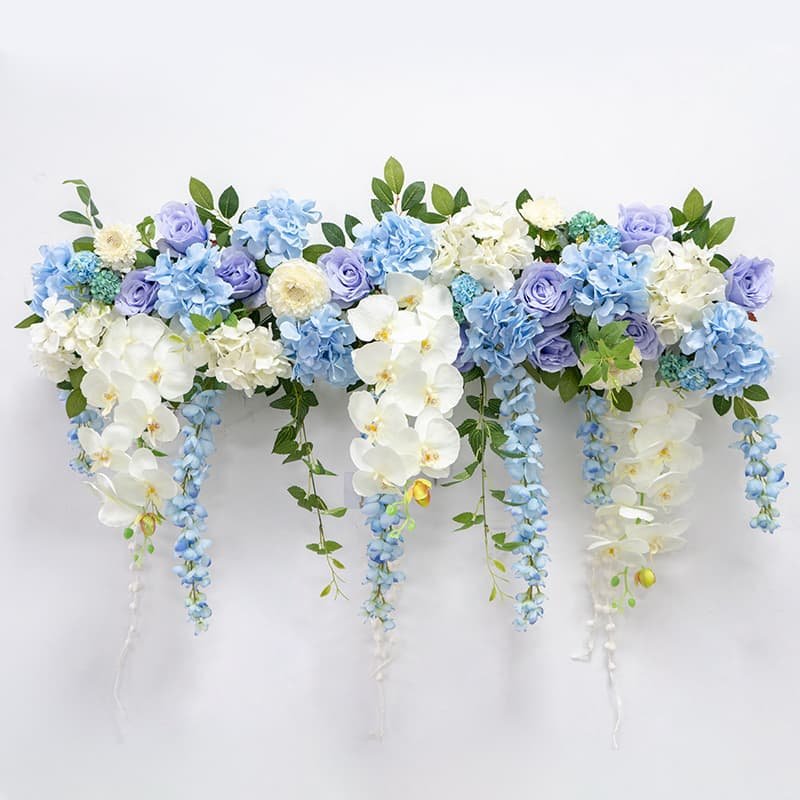 Artificial Floral Row with Pastel Colors Rose for Events 2 Artificial Floral Row with Pastel Colors for Events 3 1
