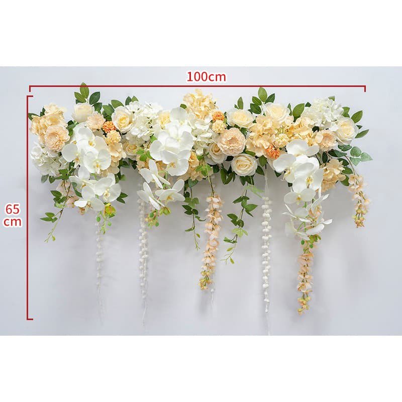 Artificial Floral Row with Pastel Colors Rose for Events 6 Artificial Floral Row with Pastel Colors for Events 8 1