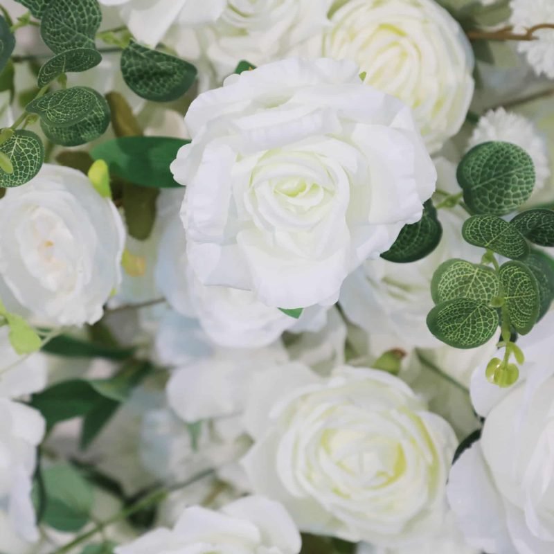 Artificial Flower Runner For Table With White Rose 6