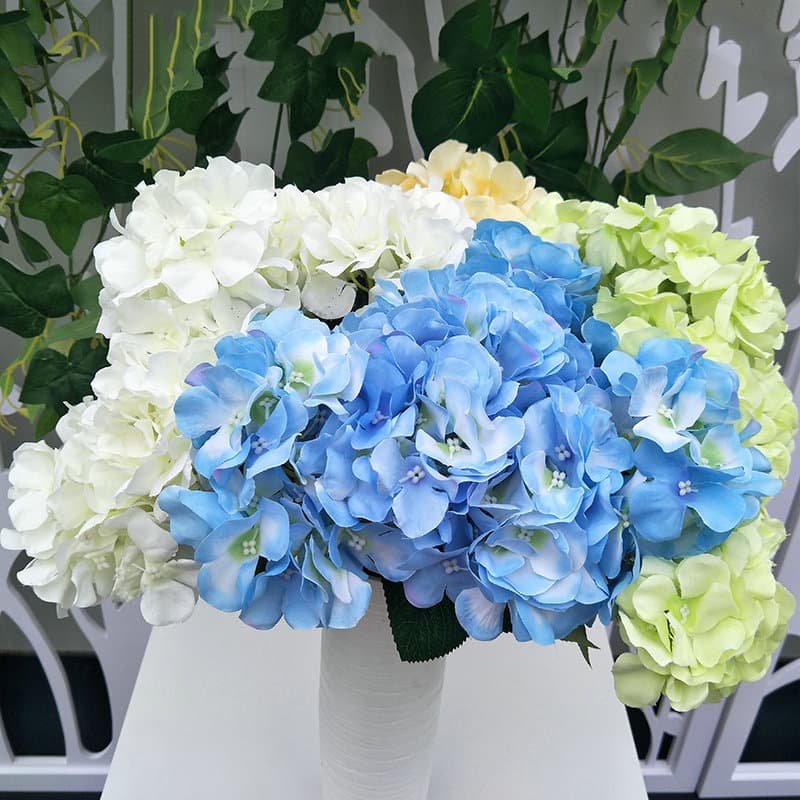 6-Head Artificial Hydrangea Flower Bush for Event Decoration 2 Artificial Hydrangea Flower Bush for Event Decoration 2