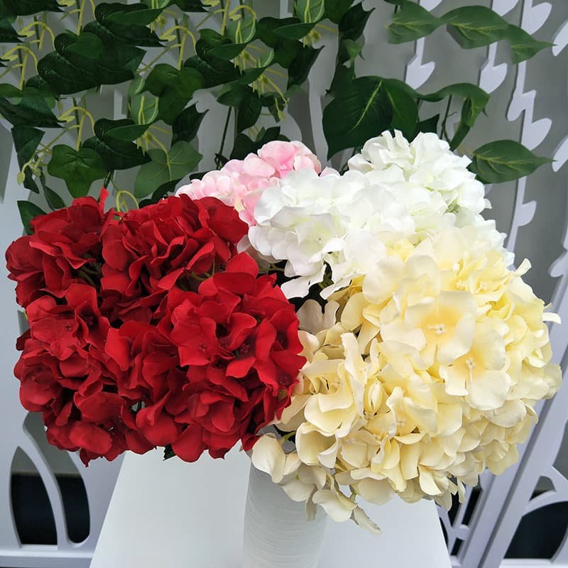 6-Head Artificial Hydrangea Flower Bush for Event Decoration 3 Artificial Hydrangea Flower Bush for Event Decoration 3