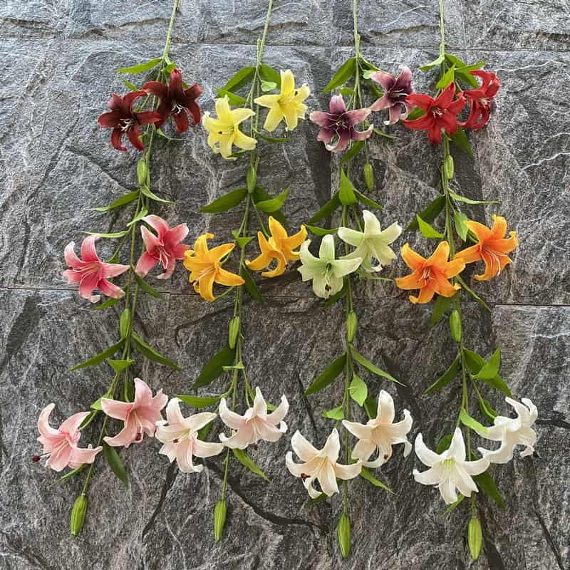 Artificial Lily Flowers for Bridal Handheld Bouquet 15 Artificial Lily Flowers for Bridal Handheld Bouquet 2