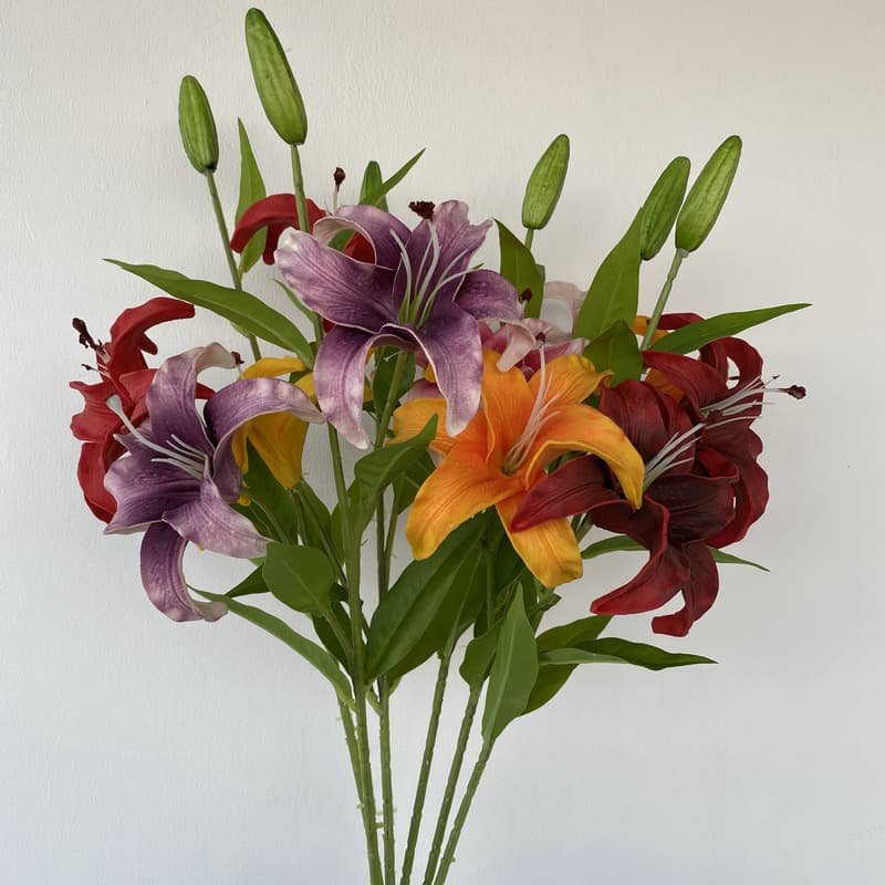 Artificial Lily Flowers for Bridal Handheld Bouquet 14 Artificial Lily Flowers for Bridal Handheld Bouquet 5