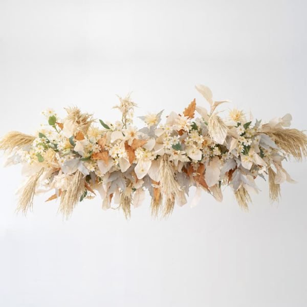 Artificial Mixed Flower Row Wall Panel for Banquet