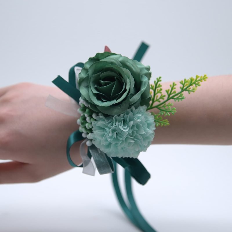 Artificial Wrist Corsage with Ribbon Strap for Wedding 1