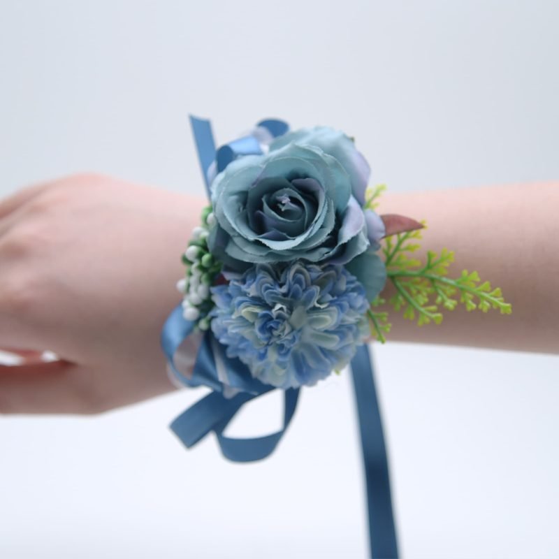 Artificial Wrist Corsage with Ribbon Strap for Wedding 13