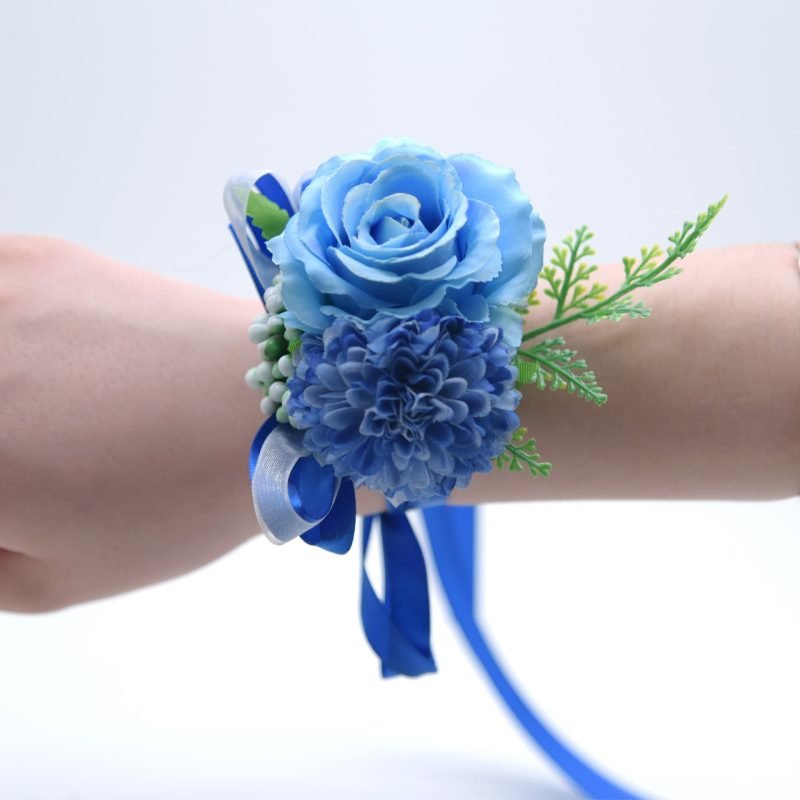 Artificial Wrist Corsage with Ribbon Strap for Wedding 15
