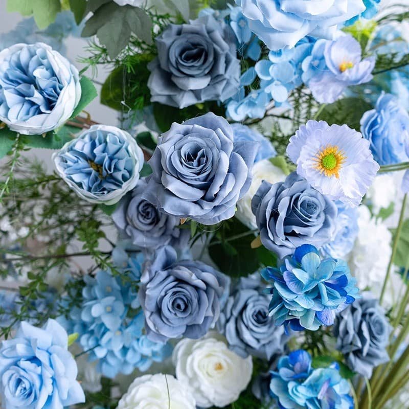 Blue And White Flower Arch With Artificial Flowers For Decoration 7 Blue And White Flower Arch With Artificial Flowers For Decoration 4